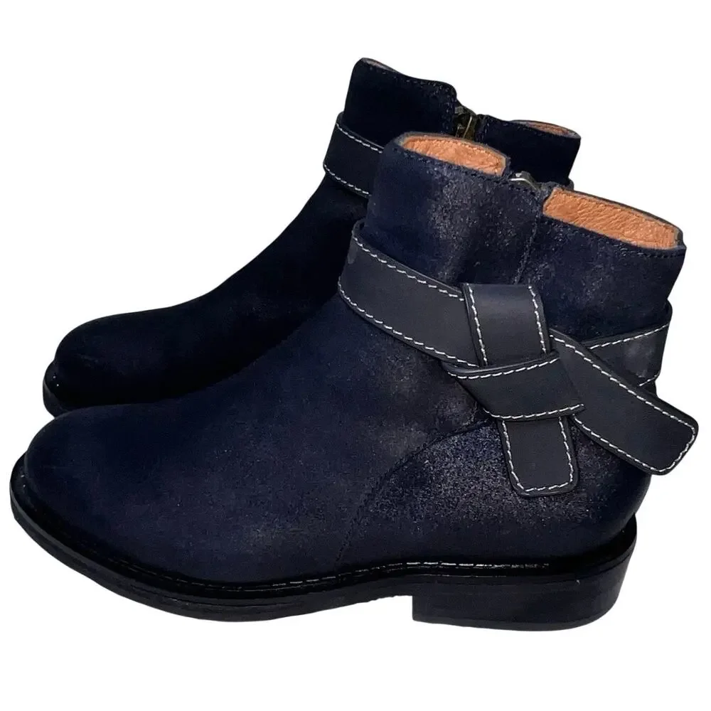 Sundance Bonfire Booties Womens Size 36 EU / 5.5 US Navy Blue Ankle Boots Casual
